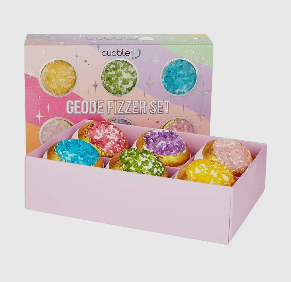 Coffret rainbow geode bath fizzer les precieuses