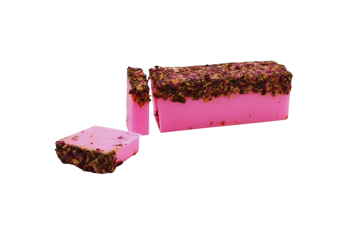 Savon en tranche rose et pétale les precieuses