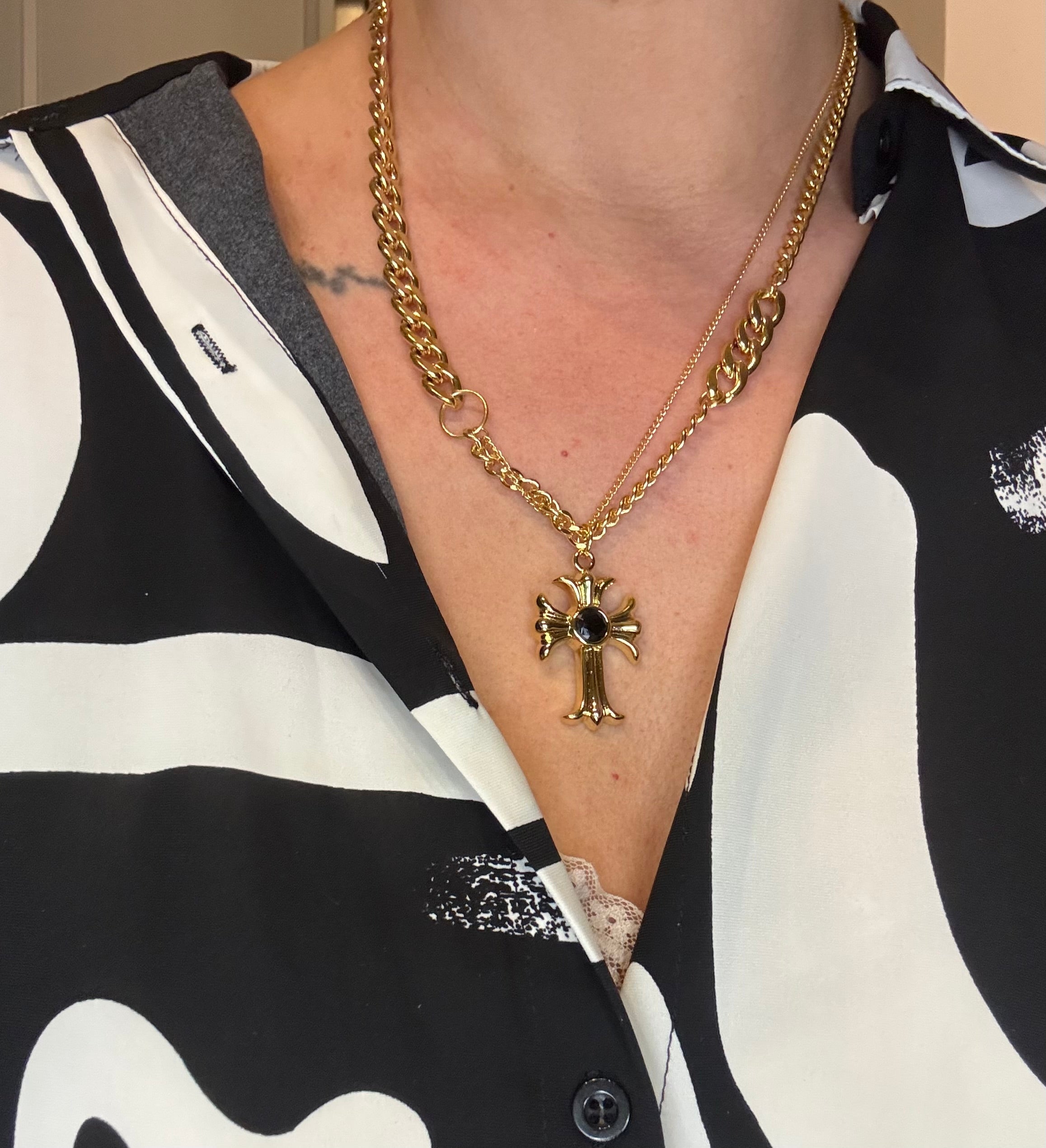 Collier croix les precieuses