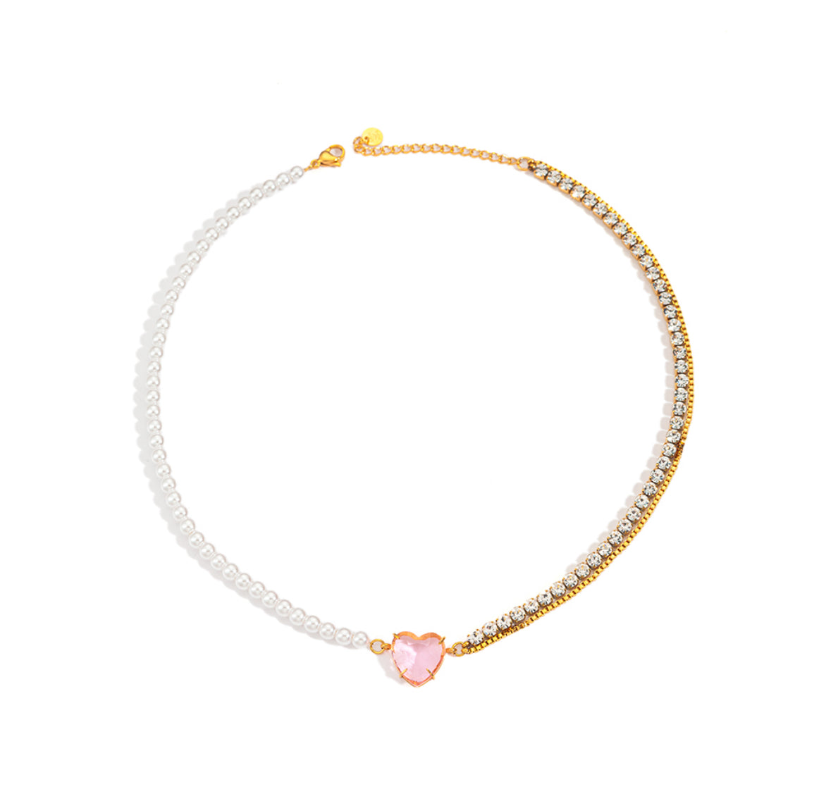 Collier cœur rose les precieuses