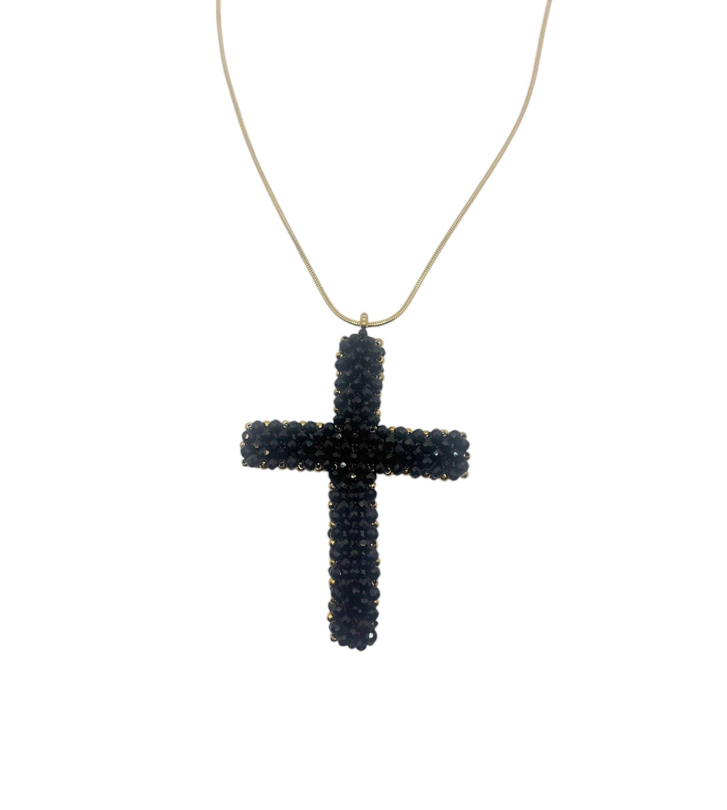 Sautoir croix noire les precieuses