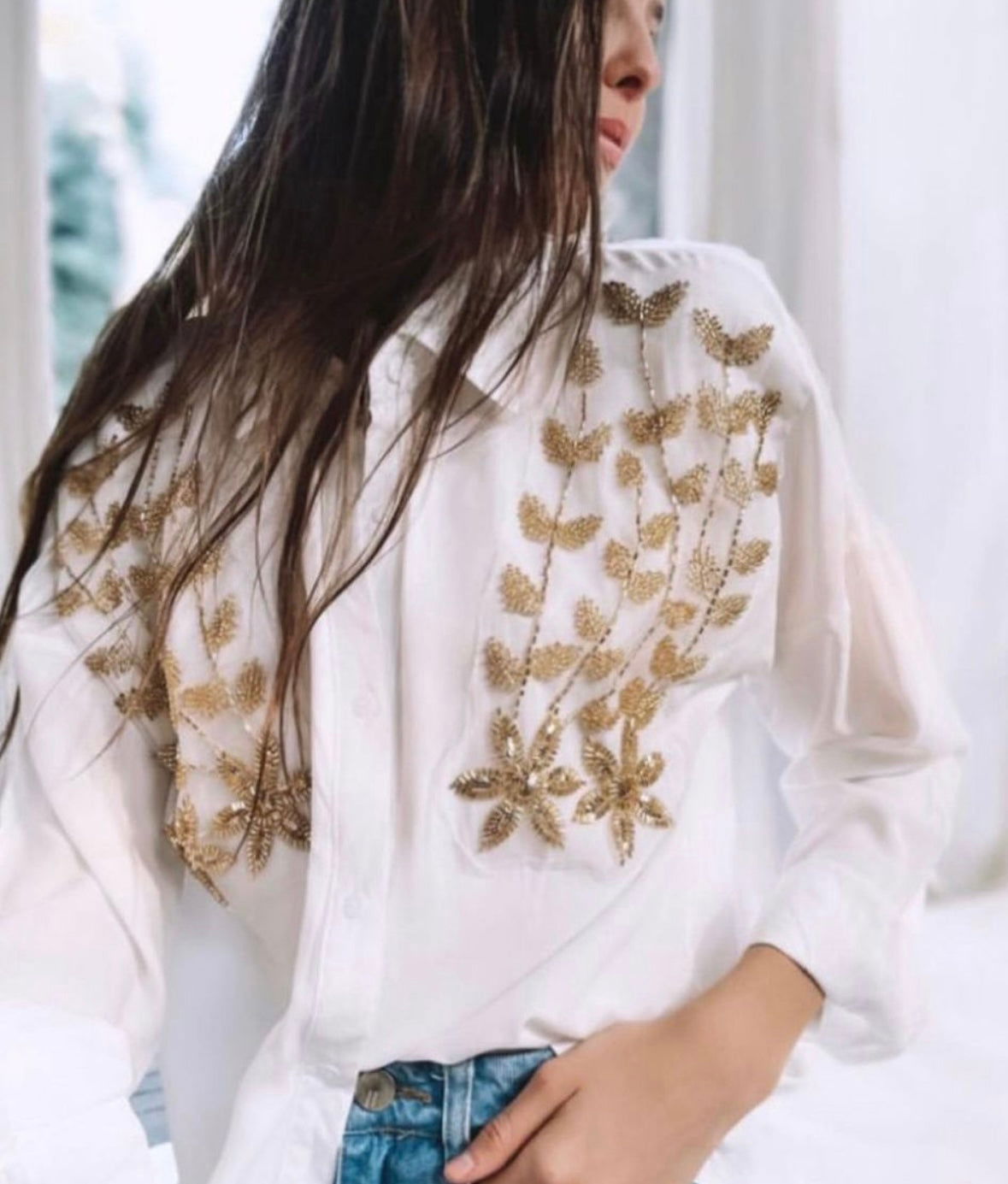 Chemise brodé et perles - les precieuses