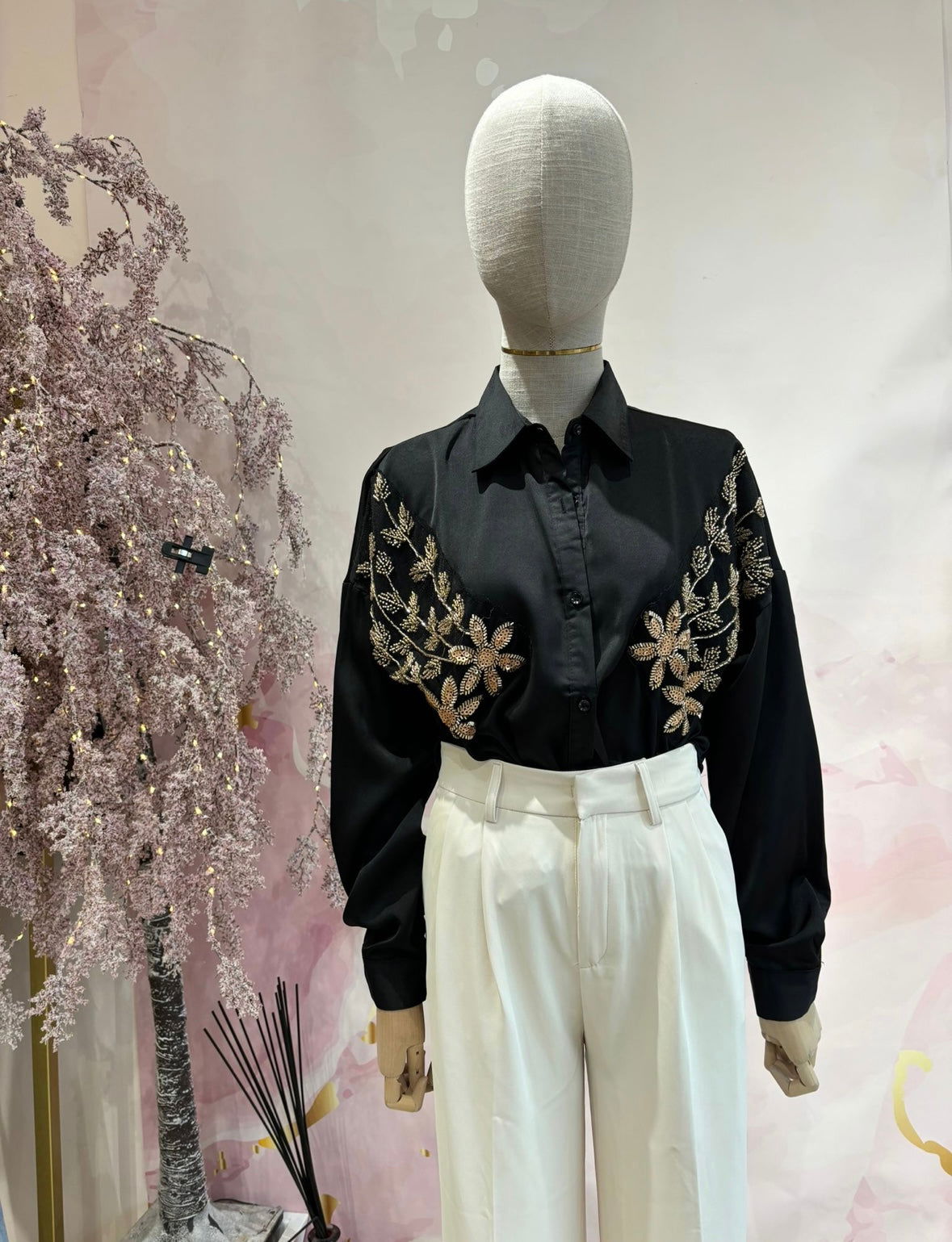 Chemise brodé perles - les precieuses