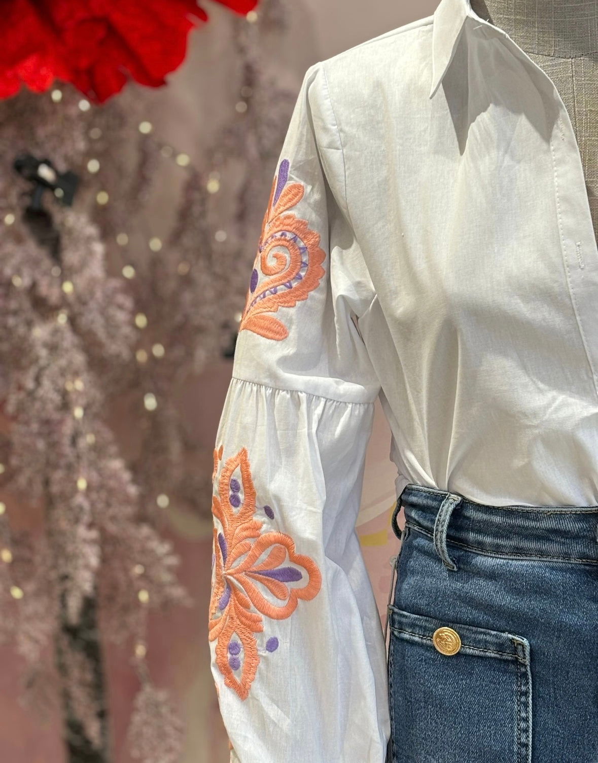 Chemise manche brodé - les precieuses