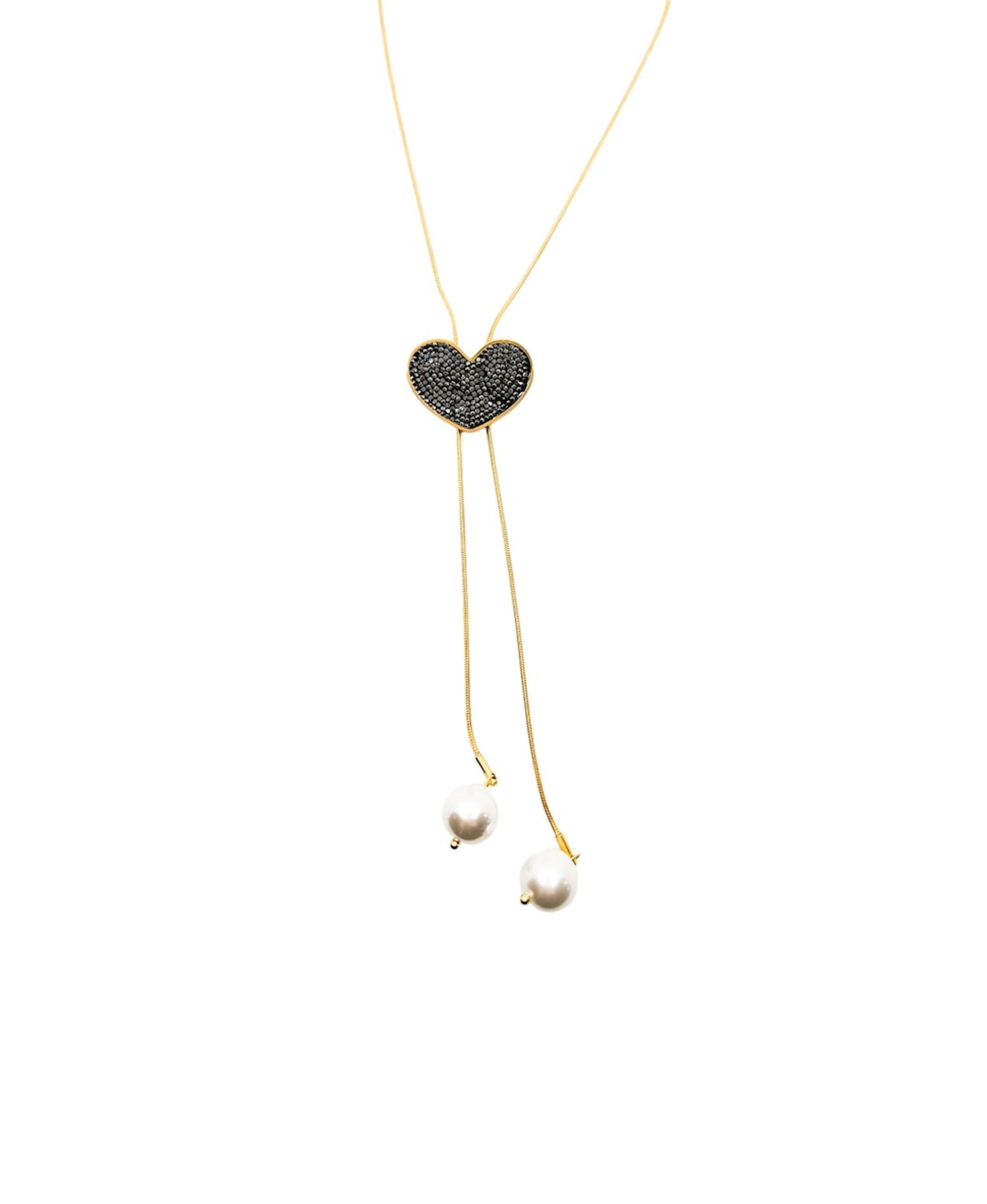 Collier sautoir ajustable cœur - les precieuses