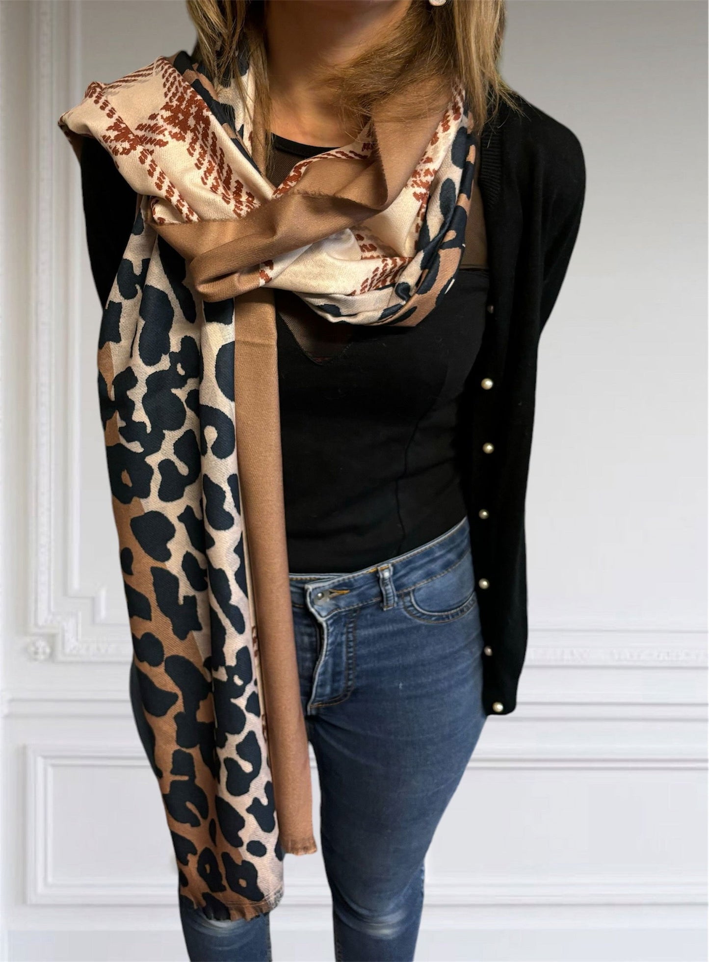 Foulard léopard et carreaux - les precieuses