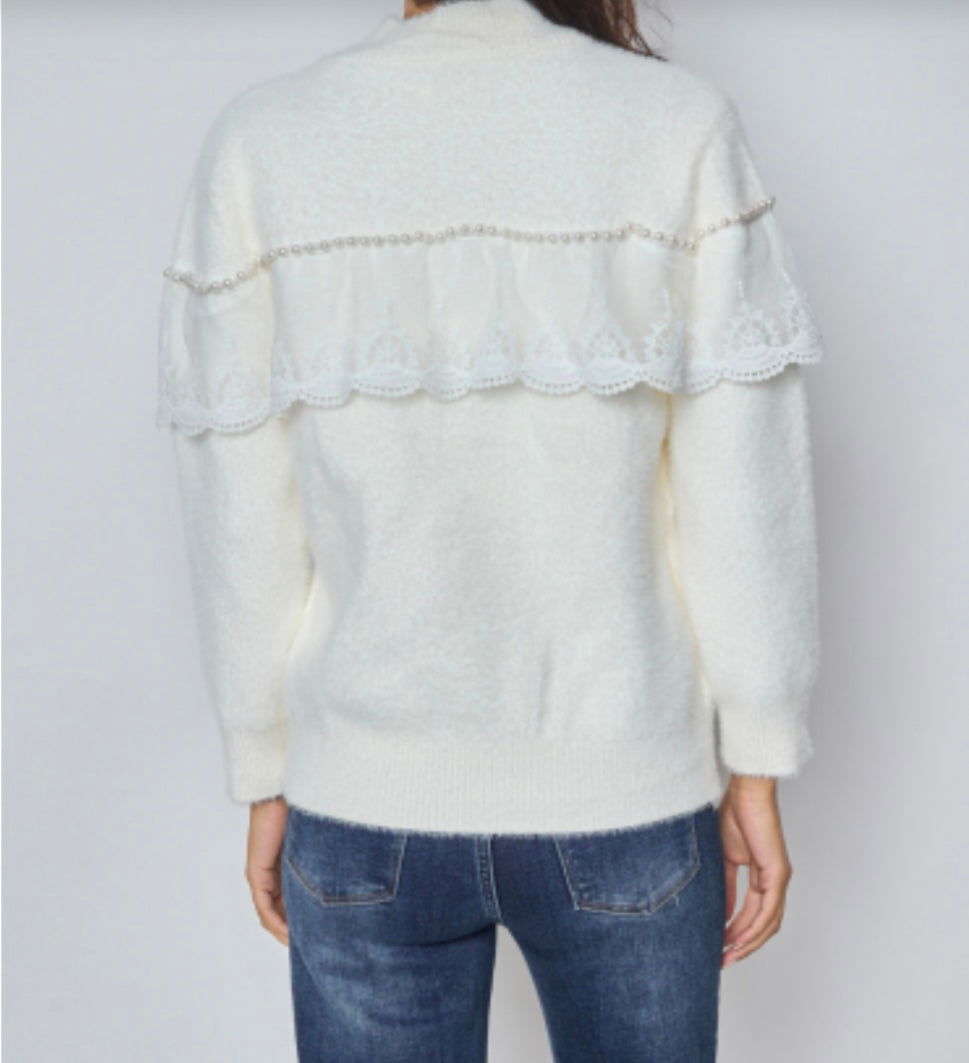 Gilet perles et dentelles - les precieuses