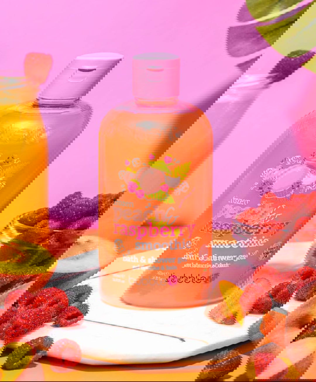 Nettoyant pour le corps smoothie pêche et framboise 500 ml - les precieuses