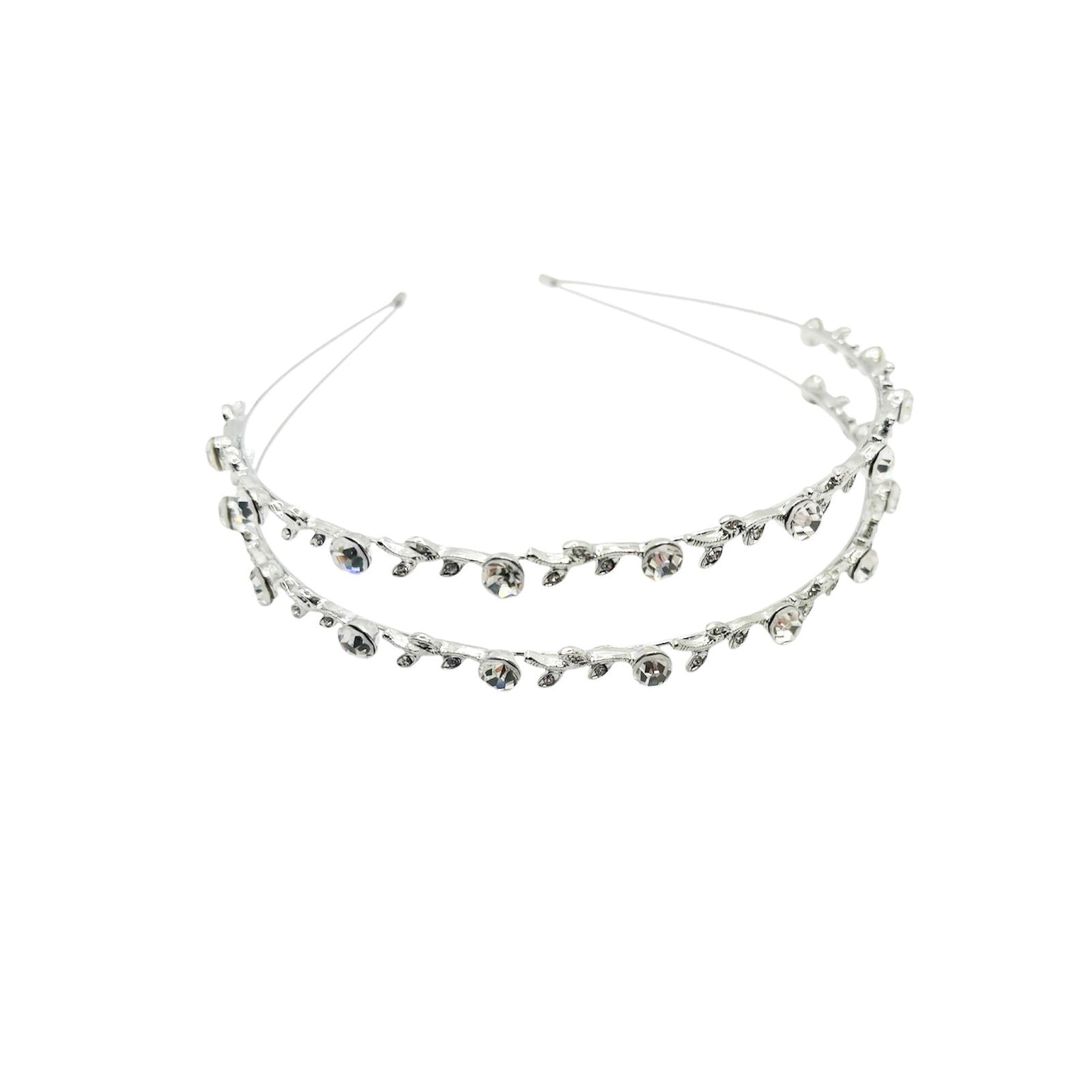 Serre tête à double rangée argenté - les precieuses