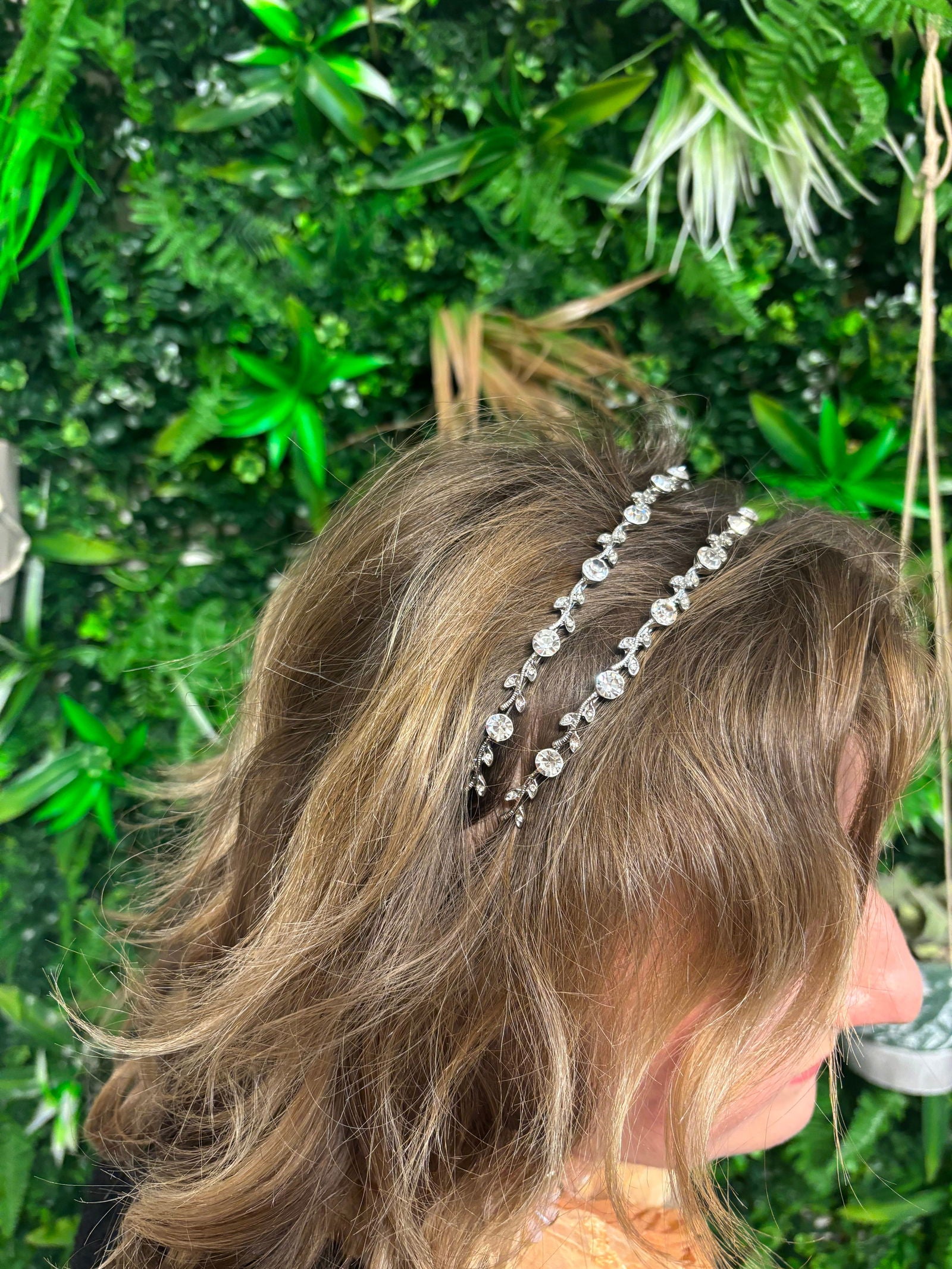 Serre tête à double rangée argenté - les precieuses