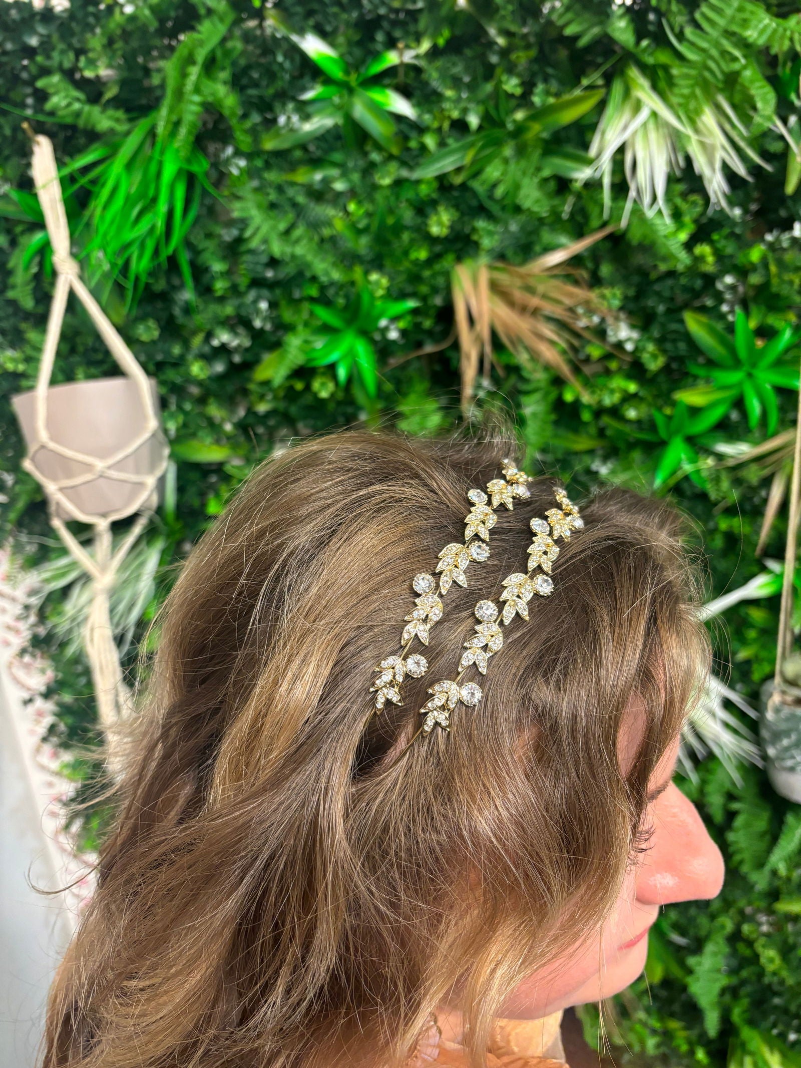 Serre tête à double rangée doré - les precieuses