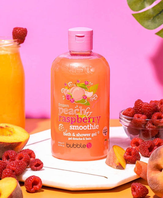 Nettoyant pour le corps smoothie pêche et framboise 500 ml - les precieuses